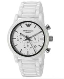 Buy Shop Emporio Armani Luigi Chronograph Ceramic White Dial White Ceramic Strap Watch For Men - AR1499 USA Online