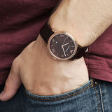 Buy Shop Emporio Armani Classic Quartz Brown Dial Brown Leather Strap Watch For Men - AR1613 USA Online