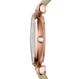 Buy Shop Emporio Armani Gianni T Bar Gunmetal Dial Beige Leather Strap Watch For Women - AR1681 USA Online