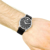 Buy Shop Emporio Armani Classic Quartz Black Dial Black Leather Strap Watch For Men - AR1692 USA Online