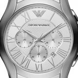 Buy Shop Emporio Armani Velente Chronograph Quartz Silver Dial Silver Steel Strap Watch For Men - AR1702 USA Online