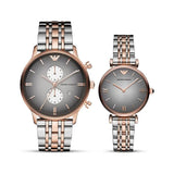 Buy Shop Emporio Armani Gianni T Bar Grey Dial Two Tone Stainless Steel Watch For Women - AR1725 USA Online