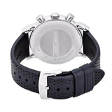 Buy Shop Emporio Armani Luigi Chronograph Blue Dial Black Leather Strap Watch For Men - AR1736 USA Online