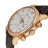 Buy Shop Emporio Armani Classic Chronograph White Dial Brown Leather Strap Watch For Men - AR1809 USA Online