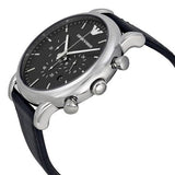 Buy Shop Emporio Armani Luigi Chronograph Black Dial Black Leather Watch For Men - AR1828 USA Online