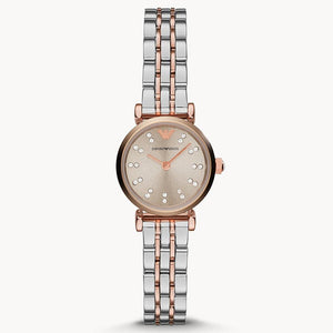 Buy Shop Emporio Armani Gianni T Bar Grey Dial Two Tone Steel Strap Watch For Women - AR1841 USA Online