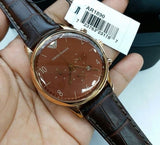 Buy Shop Emporio Armani Classic Chronograph Burgundy Dial Brown Leather Strap Watch For Men - AR1890 USA Online