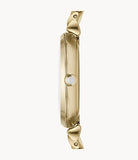 Buy Shop Emporio Armani Gianni T Bar White Mother of Pearl Dial Gold Steel Strap Watch For Women - AR1907 USA Online
