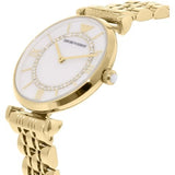 Buy Shop Emporio Armani Gianni T Bar White Mother of Pearl Dial Gold Steel Strap Watch For Women - AR1907 USA Online