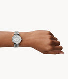 Buy Shop Emporio Armani Gianni T-Bar Mother of Pearl Dial Silver Stainless Steel Watch For Women - AR1908 USA Online
