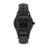 Buy Shop Emporio Armani Meccanico White Dial Black Leather Strap Watch For Men - AR1923 USA Online
