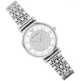 Buy Shop Emporio Armani Gianni T Bar White Crystal Pave Dial Silver Stainless Steel Strap Watch For Women - AR1925 USA Online