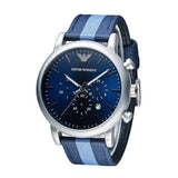 Buy Shop Emporio Armani Luigi Chronograph Quartz Blue Dial Blue Nylon Strap Watch For Men - AR1949 USA Online