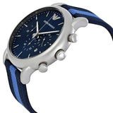 Buy Shop Emporio Armani Luigi Chronograph Quartz Blue Dial Blue Nylon Strap Watch For Men - AR1949 USA Online