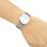 Buy Shop Emporio Armani Gianni T Bar Mother of Pearl Dial Silver Steel Strap Watch For Women - AR1955 USA Online
