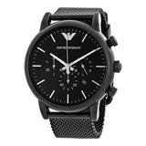 Buy Shop Emporio Armani Sport Chronograph Black Dial Black Mesh Bracelet Watch For Men - AR1968 USA Online