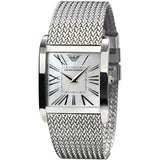 Buy Shop Emporio Armani Super Slim Quartz White Dial Silver Mesh Bracelet Watch For Women - AR2015 USA Online