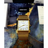 Buy Shop Emporio Armani Super Slim Quartz White DIal Gold Mesh Bracelet Watch For Women - AR2017 USA Online