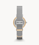 Buy Shop Emporio Armani Gianni T Bar Mother of Pearl Dial Silver Mesh Bracelet Watch For Women - AR2068 USA Online