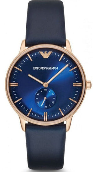 Buy Shop Emporio Armani Classic Quartz Blue Dial Blue Leather Strap Watch For Men - AR2071 USA Online