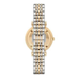 Buy Shop Emporio Armani Gianni T Bar Analog White Dial Two Tone Steel Strap Watch For Women - AR2076 USA Online