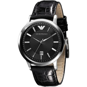 Buy Shop Emporio Armani Classic Quartz Black Dial Black Leather Strap Watch For Men - AR2429 USA Online