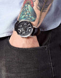 Buy Shop Emporio Armani Renato Chronograph Black Dial Black Leather Strap Watch For Men - AR2447 USA Online