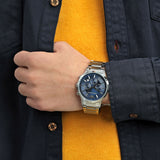 Buy Shop Emporio Armani Renato Chronograph Blue Dial Silver Steel Strap Watch For Men - AR2448 USA Online