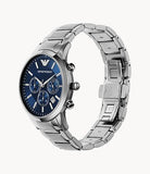 Buy Shop Emporio Armani Renato Chronograph Blue Dial Silver Steel Strap Watch For Men - AR2448 USA Online