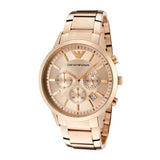 Buy Shop Emporio Armani Classic Rose Gold Chronograph Steel Strap Watch For Men - AR2452 USA Online