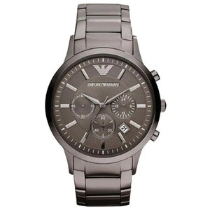Buy Shop Emporio Armani Classic Chronograph Grey Dial Grey Steel Strap Watch For Men - AR2454 USA Online