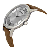 Buy Shop Emporio Armani Renato Silver Dial Brown Leather Strap Watch For Men - AR2463 USA Online