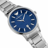 Buy Shop Emporio Armani Renato Blue Dial Silver Steel Strap Watch For Men - AR2477 USA Online