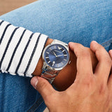 Buy Shop Emporio Armani Renato Blue Dial Silver Steel Strap Watch For Men - AR2477 USA Online