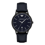 Emporio Armani Renato Quartz Blue Dial Blue Leather Strap Watch For Men - AR11190