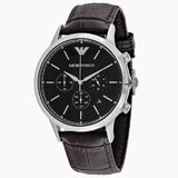 Buy Shop Emporio Armani Renato Chronograph Black Dial Brown Leather Strap Watch For Men - AR2482 USA Online