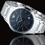 Buy Shop Emporio Armani Renato Chronograph Blue Dial Silver Steel Strap Watch For Men - AR2486 USA Online