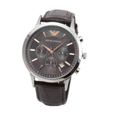 Buy Shop Emporio Armani Renato Chronograph Grey Dial Brown Leather Strap Watch For Men - AR2513 USA Online