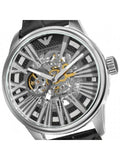 Buy Shop Emporio Armani Meccanico Automatic Black Dial Leather Strap Watch For Men - AR4629 USA Online