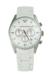 Buy Shop Emporio Armani Sport Chronograph White Dial White Silicone Strap Watch For Men - AR5859 USA Online