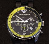 Buy Shop Emporio Armani Chronograph Black Dial Black Rubber Strap Watch For Men - AR5865 USA Online
