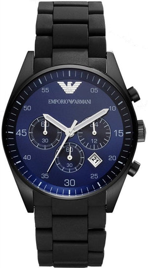 Buy Shop Emporio Armani Sportivo Chronograph Blue Dial Black Strap Watch For Men - AR5921 USA Online