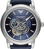 Buy Shop Emporio Armani Luigi Chronograph Blue Dial Black Leather Strap Watch For Men - AR60011 USA Online