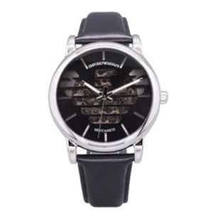 Buy Shop Emporio Armani Analog Automatic Black Dial Black Leather Strap Watch For Men - AR60040 USA Online
