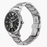 Buy Shop Emporio Armani Meccanico Automatic Black Dial Silver Steel Strap Watch For Men - AR60055 USA Online