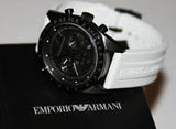 Buy Shop Emporio Armani Sportivo Chronograph Black Dial White Rubber Strap Watch For Men - AR6112 USA Online