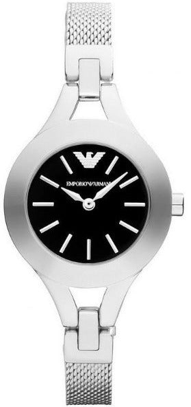 Buy Shop Emporio Armani Classic Quartz Black Dial Silver Steel Strap Watch For Women - AR7328 USA Online