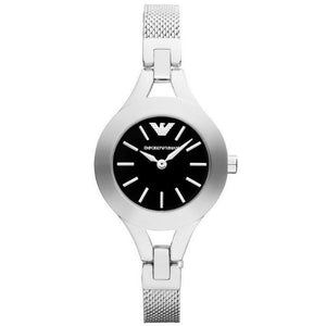Buy Shop Emporio Armani Classic Quartz Black Dial Silver Steel Strap Watch For Women - AR7328 USA Online