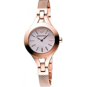 Buy Shop Emporio Armani Chiara Analog White Dial Rose Gold Steel Strap Watch For Women - AR7329 USA Online