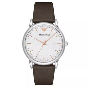 Buy Shop Emporio Armani Kappa Quartz White Dial Brown Leather Strap Watch For Men - AR80006 USA Online